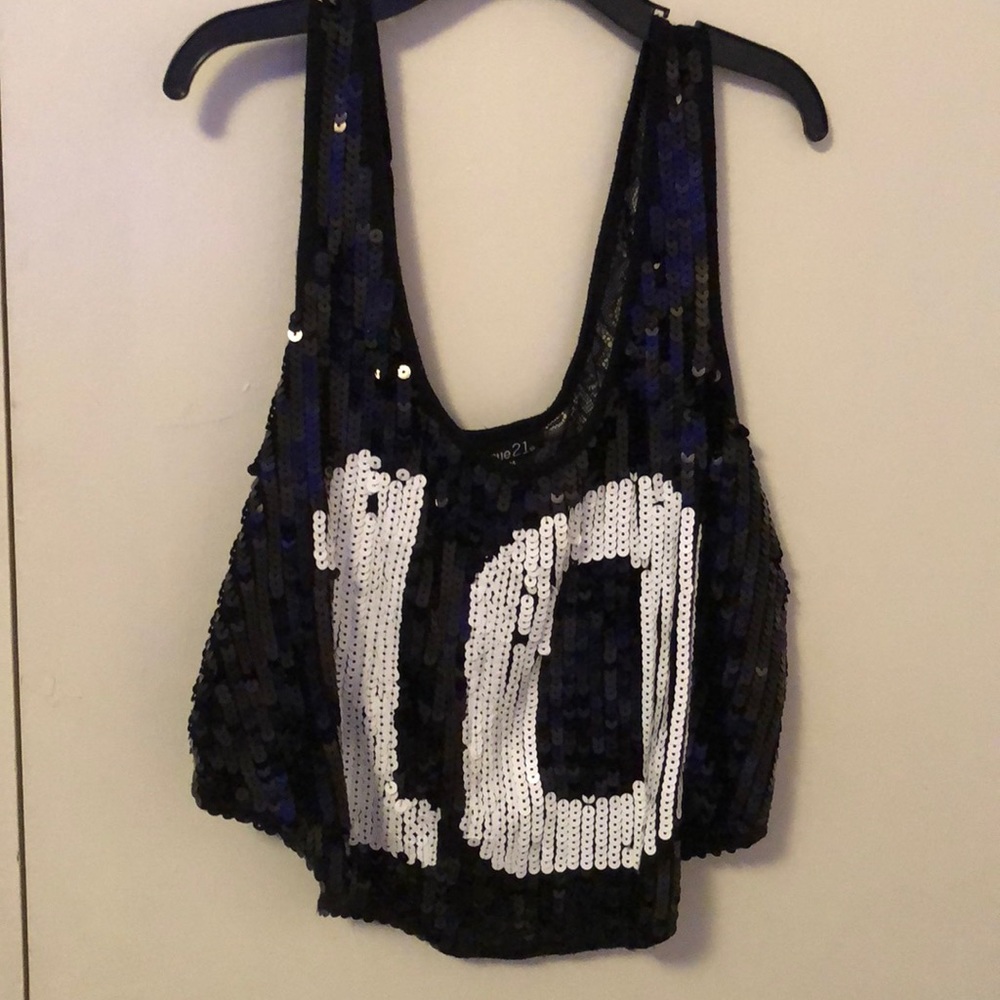 Sequin Jersey Crop Top